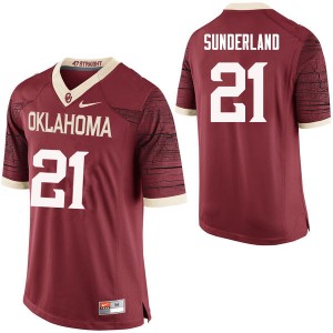 Men Will Sunderland Crimson Oklahoma College Football #21 Jersey 284312-736
