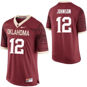Men William Johnson Crimson Oklahoma College Football #12 Jersey 574245-959