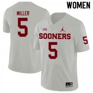 Women A.D. Miller White Oklahoma Sooners Jordan Brand College Football #5 Jersey 229158-625