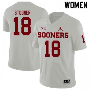 Women Austin Stogner White Oklahoma Jordan Brand College Football #18 Jersey 429170-303