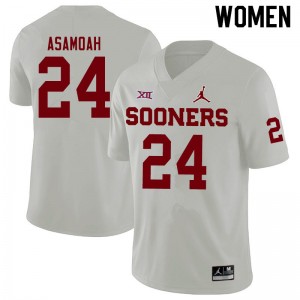 Women Brian Asamoah White Sooners Jordan Brand College Football #24 Jersey 248090-914