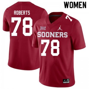 Women Bryce Roberts Crimson Oklahoma Sooners Jordan Brand College Football #78 Jersey 305156-319