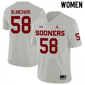 Women Caden Blanchard White Oklahoma Jordan Brand College Football #58 Jersey 551901-910