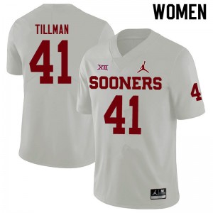 Women Coby Tillman White Oklahoma Jordan Brand College Football #41 Jersey 697142-815