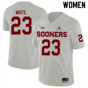 Women DaShaun White White OU Jordan Brand College Football #23 Jersey 739167-535