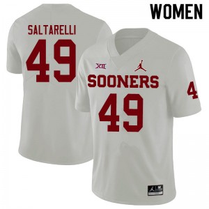 Women Dane Saltarelli White OU Sooners Jordan Brand College Football #49 Jersey 330853-927