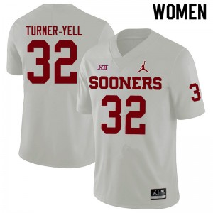 Women Delarrin Turner-Yell White OU Jordan Brand College Football #32 Jersey 419450-567