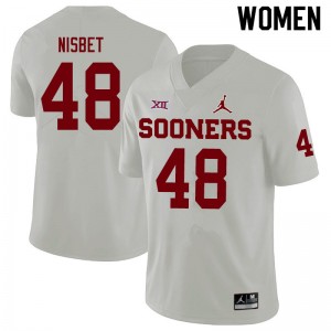 Women Deuce Nisbet White Oklahoma Jordan Brand College Football #48 Jersey 505908-296