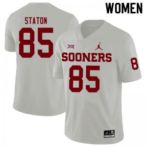 Women Devin Staton White Oklahoma Sooners Jordan Brand College Football #85 Jersey 396691-375