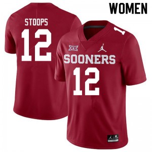 Women Drake Stoops Crimson Oklahoma Jordan Brand College Football #12 Jersey 554391-847