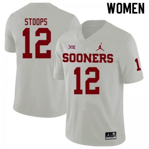 Women Drake Stoops White Oklahoma Jordan Brand College Football #12 Jersey 481179-174