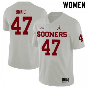 Women Gabe Brkic White OU Jordan Brand College Football #47 Jersey 651424-475