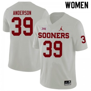 Women Michael Anderson White Oklahoma Sooners Jordan Brand College Football #39 Jersey 669630-935