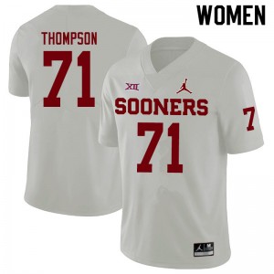 Women Michael Thompson White Sooners Jordan Brand College Football #71 Jersey 437127-257