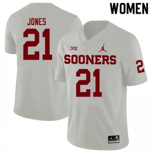 Women Ryan Jones White OU Jordan Brand College Football #21 Jersey 854654-668