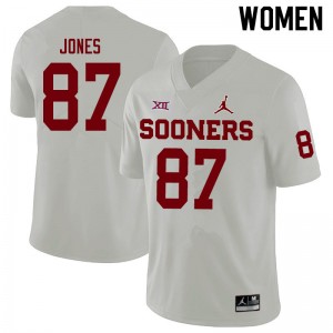 Women Spencer Jones White Sooners Jordan Brand College Football #87 Jersey 845507-128