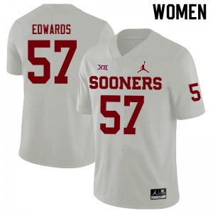 Women Zach Edwards White Oklahoma Sooners Jordan Brand College Football #57 Jersey 774043-685