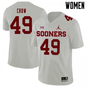 Women Andrew Crow White Oklahoma Jordan Brand College Football #49 Jersey 138621-422
