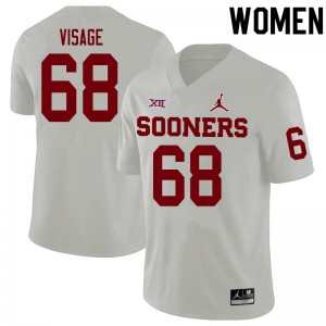 Women Ayden Visage White OU Sooners College Football #68 Jersey 619520-625
