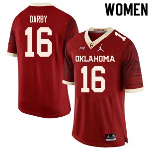 Women Brian Darby Retro Sooners College Football #16 Jersey 630840-157