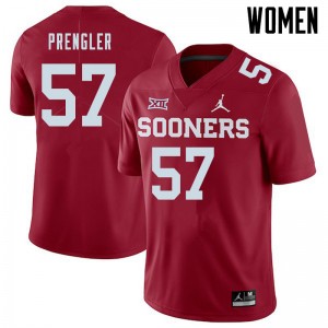 Women Brock Prengler Crimson Oklahoma Jordan Brand College Football #57 Jersey 852957-742