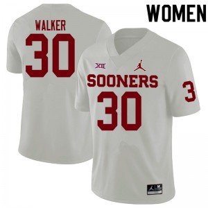 Women Brynden Walker White OU Sooners College Football #30 Jersey 694755-214