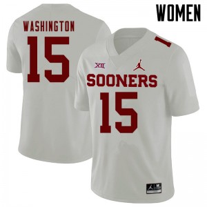 Women Bryson Washington White Oklahoma Sooners Jordan Brand College Football #15 Jersey 213325-947