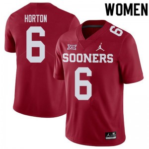 Women Cade Horton Crimson Oklahoma Sooners College Football #6 Jersey 344857-772