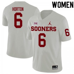 Women Cade Horton White Oklahoma Sooners College Football #6 Jersey 267391-252