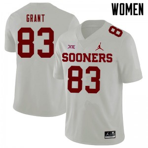 Women Cason Grant White Oklahoma Jordan Brand College Football #83 Jersey 852528-701