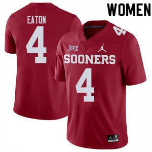 Women Chandler Morris Crimson Oklahoma College Football #4 Jersey 731813-139