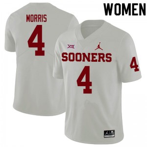 Women Chandler Morris White OU Sooners College Football #4 Jersey 502665-411