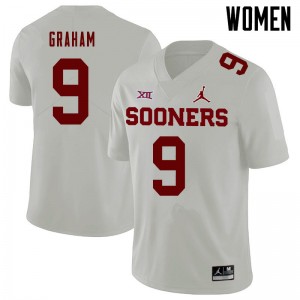 Women D.J. Graham White Sooners Jordan Brand College Football #9 Jersey 689890-710