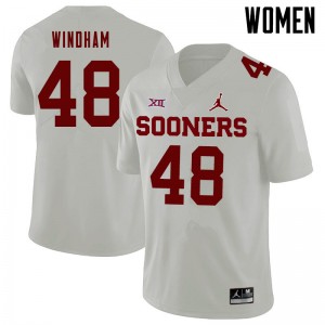 Women Eric Windham White Sooners Jordan Brand College Football #48 Jersey 882851-677