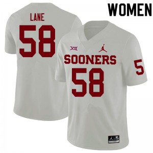 Women Ethan Lane White Sooners College Football #58 Jersey 222690-951