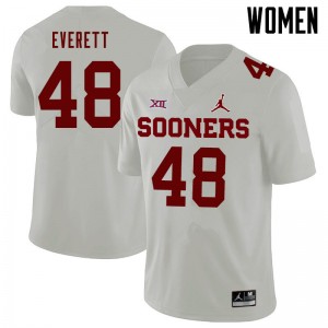 Women Hunter Everett White Oklahoma Jordan Brand College Football #48 Jersey 242003-295