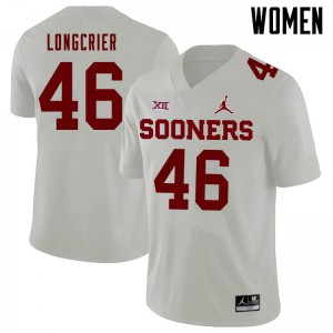 Women Hunter Longcrier White Oklahoma Sooners Jordan Brand College Football #46 Jersey 482898-296
