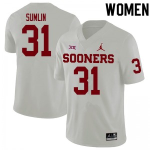 Women Jackson Sumlin White Oklahoma Sooners College Football #31 Jersey 573331-765