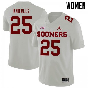 Women Jaden Knowles White OU Sooners Jordan Brand College Football #25 Jersey 961304-440