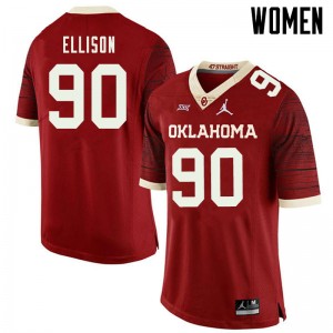Women Josh Ellison Retro Oklahoma Jordan Brand College Football #90 Jersey 412031-401