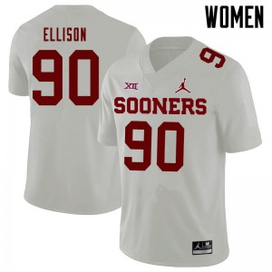 Women Josh Ellison White Sooners Jordan Brand College Football #90 Jersey 589275-915