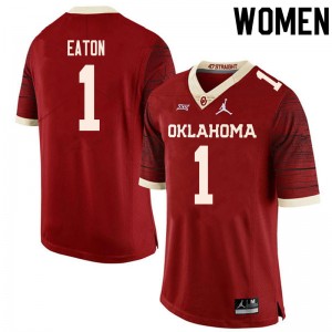 Women Joshua Eaton Retro OU College Football #1 Jersey 288912-256