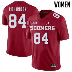 Women Kyre Richardson Crimson OU Jordan Brand College Football #84 Jersey 444653-565