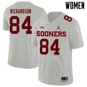Women Kyre Richardson White Oklahoma Jordan Brand College Football #84 Jersey 901538-245