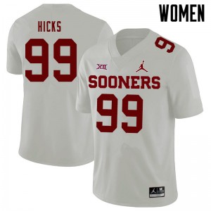 Women Marcus Hicks White Sooners Jordan Brand College Football #99 Jersey 396385-355