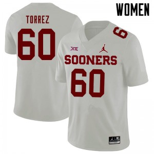Women Matt Torrez White OU Sooners Jordan Brand College Football #60 Jersey 558234-936