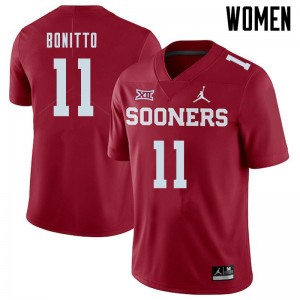 Women Nik Bonitto Crimson Sooners Jordan Brand College Football #11 Jersey 824902-592