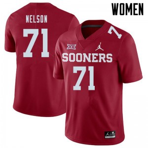 Women Noah Nelson Crimson Sooners Jordan Brand College Football #71 Jersey 700535-335