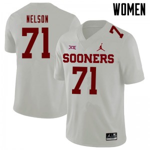 Women Noah Nelson White Oklahoma Sooners Jordan Brand College Football #71 Jersey 966085-264
