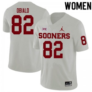 Women Obi Obialo White OU Sooners College Football #82 Jersey 604651-174